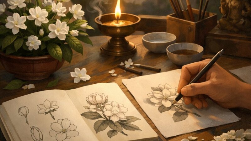 A Student’s Guide to Drawing Jasmine Flowers with Step-by-Step Tips