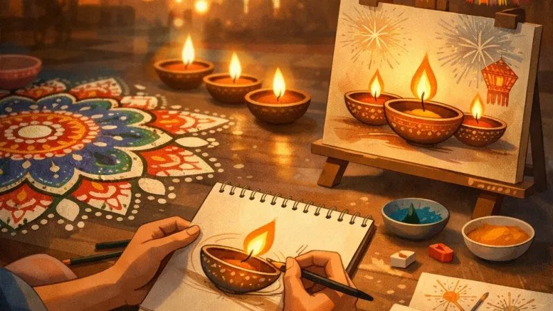 Creative Diwali Drawing Ideas to Celebrate the Festival of Lights
